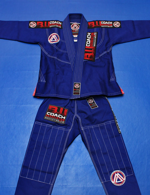Overhead view of the Kids' BJJ Association Gi - Elite in blue