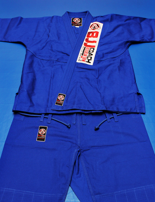 Overhead view of the BJJ Association Gi – Basic in blue